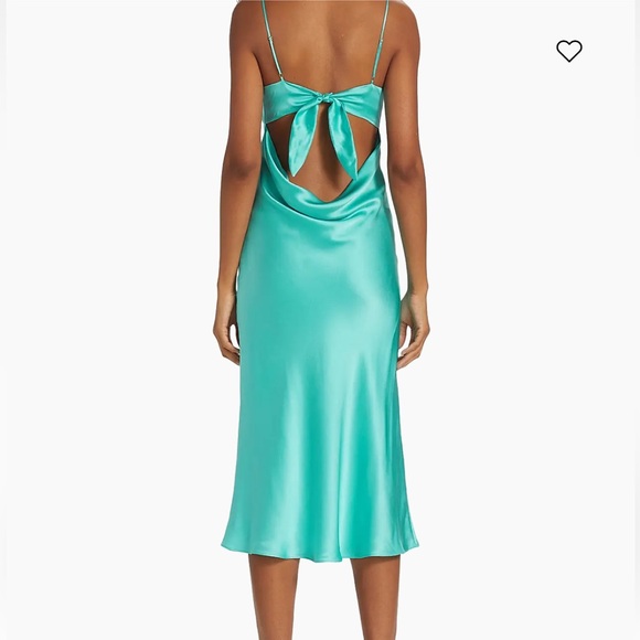 Amanda Uprichard Breeze Silk Tie-Back Midi-Dress in Moana size Small $326 - Picture 4 of 6